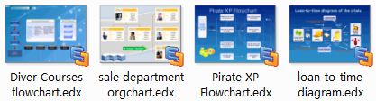 examples for flowcharts and org charts.