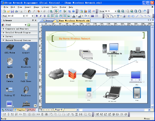 Screenshot of EDraw Network Diagrammer