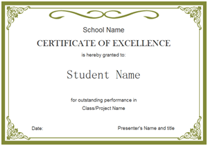 Student Certificate 300
