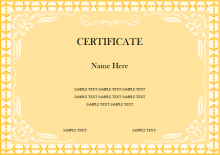 Orange Frame Certificate
