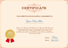Vertical Award Certificate