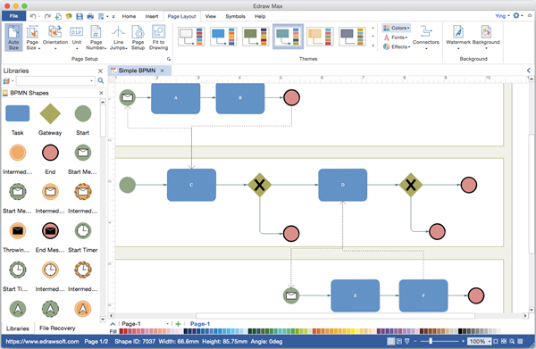 Diagrama BPMN alternativa a visio para Mac