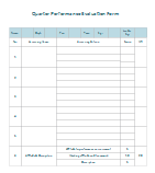 Quarter Performance Evaluation Form