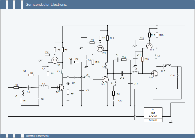 Circuito esquemático de semiconductores