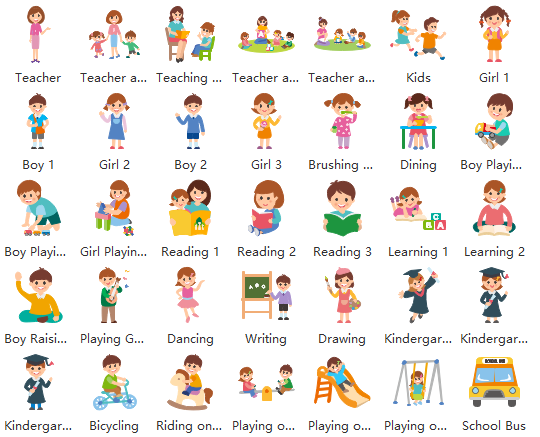 kindergarten life clipart