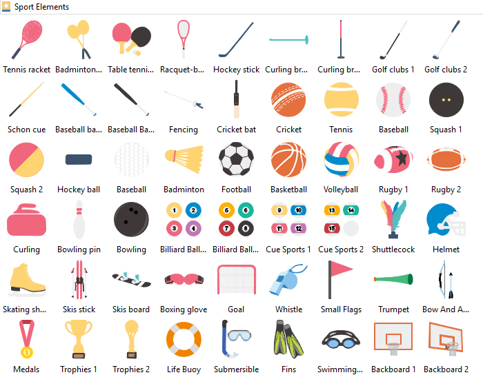 Sport Element Clipart library Edraw