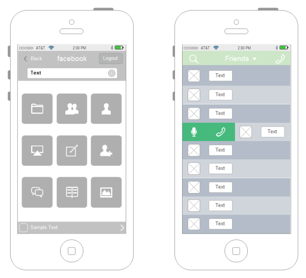 Iphone UI Wireframe Template