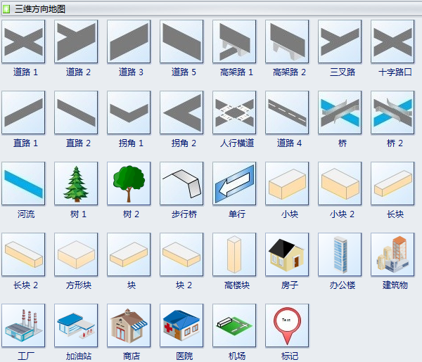 3D街区规划模型图符号