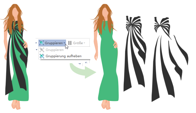 Kleidung-Outline vorzeichnen