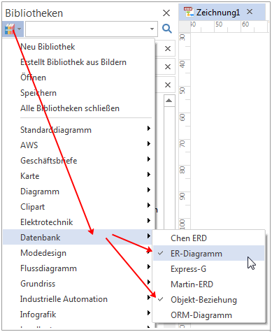 ER Datenbank Vorlagen öffnen