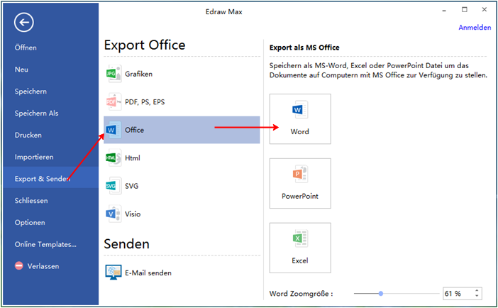 Export als MS Word