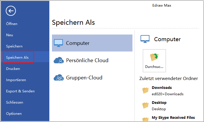 Netzwerkdiagramme Speichern