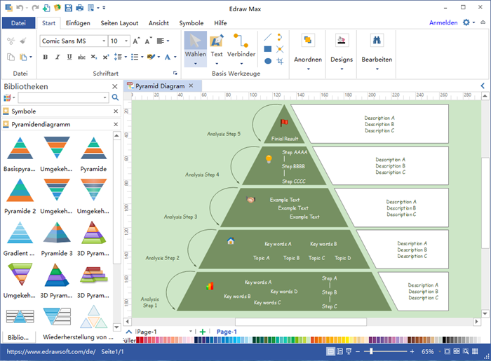 Pyramidendiagramm Software