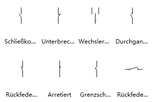 Kontaktschalter Symbole