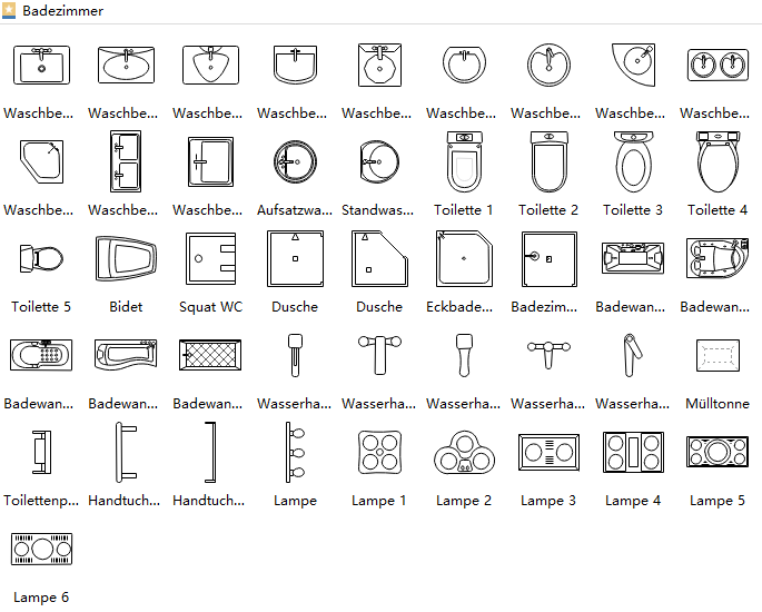 Badezimmer Symbole