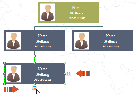 Organigramm fließende Tasten