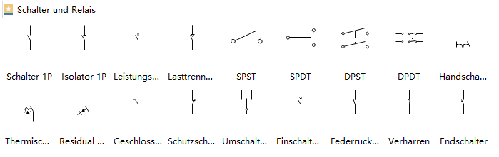 Schaltzeichen - Schaltern und Relais