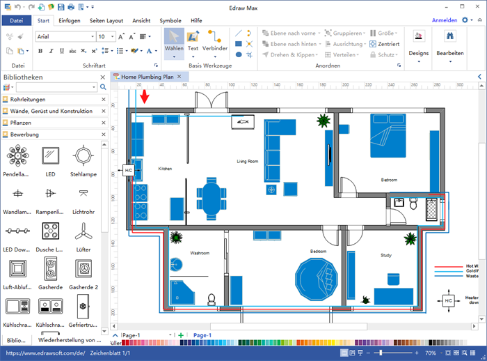 Rohrleitungs- und Sanitärplan Software