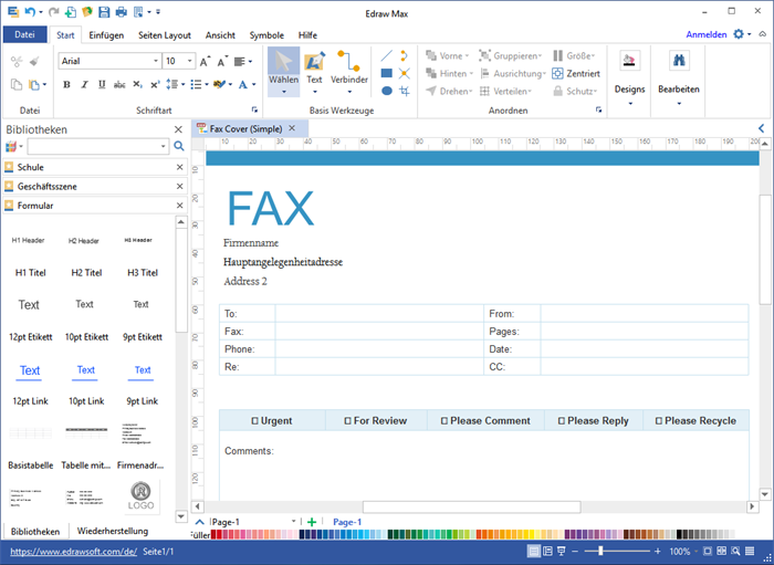 Faxdeckblatt Software