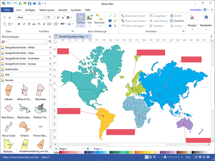 Geographische Karte Software