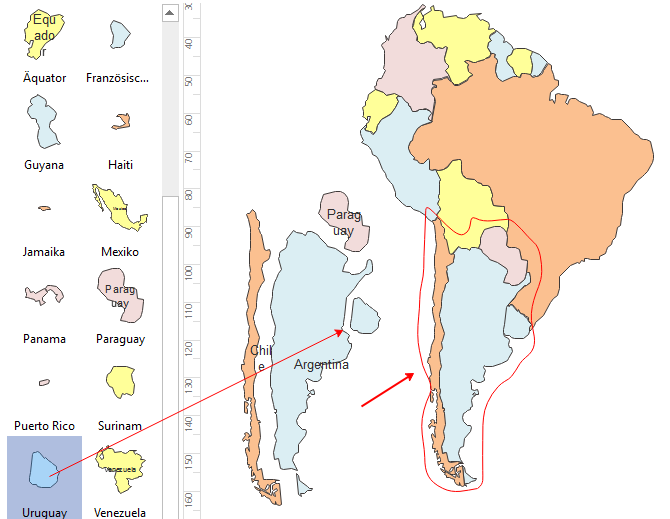 Geographische Karte von Südamerika
