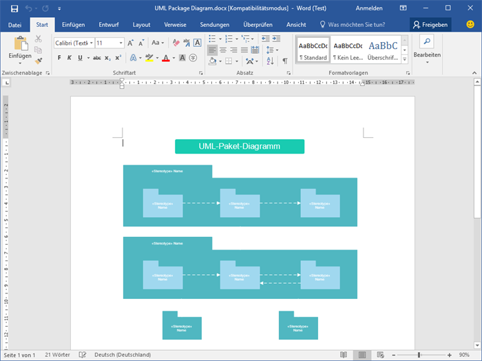 Word UML-Diagramm Beispiel