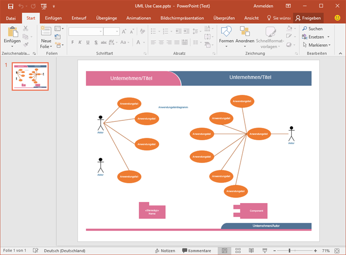 PowerPoint UML-Diagramm Beispiel