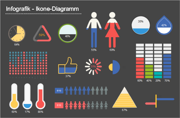 Infografiken -  Ikone-Diagramm