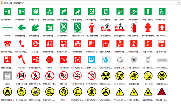 Fire and Emergency Plan Symbols