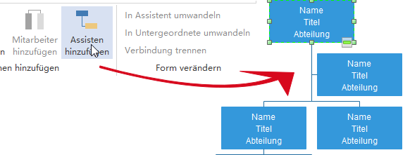 Formen im Organigramm formatieren