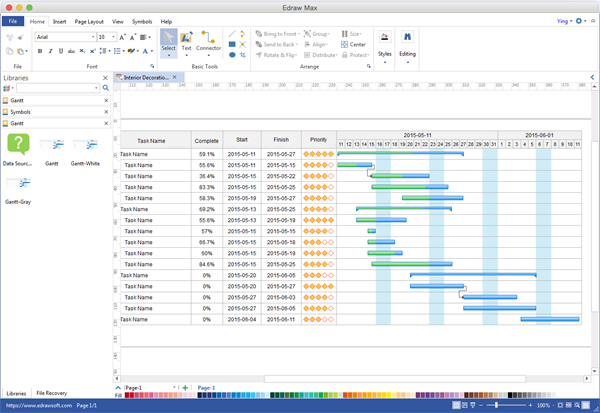 Alternativa a Visio en Crear Diagrama de Gantt