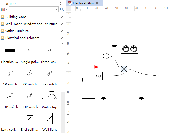 Drag and Drop Electrical Symbols