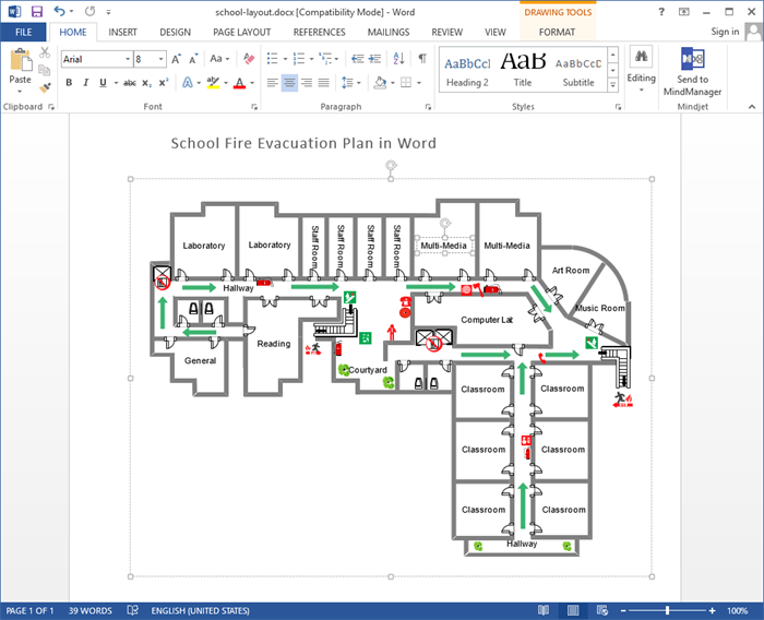Create Fire Escape Plan for Word