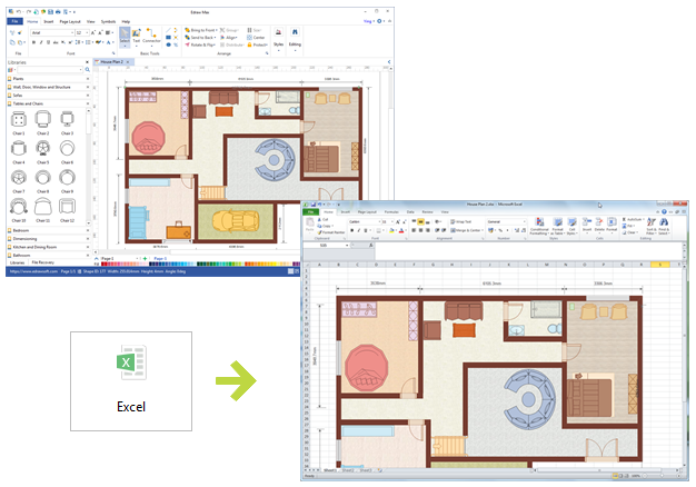 Export Floor Plan Diagram to Excel