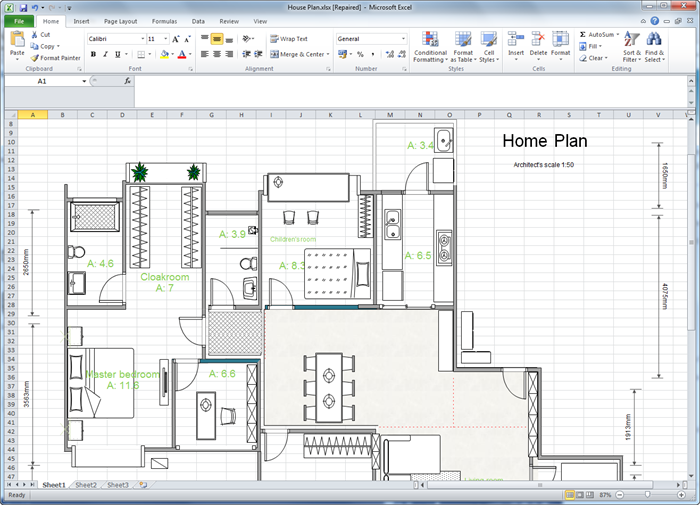  Create  Floor  Plan  for Excel 