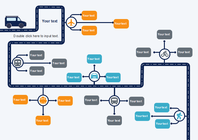 Kreative Flussdiagrammvorlage für den öffentlichen Nahverkehr