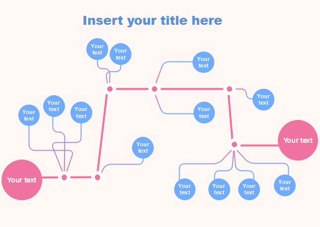 light background circle flowchart template