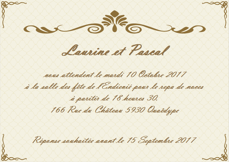 carte d'invitation mariage