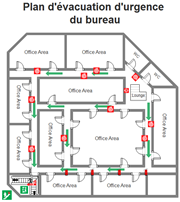 Modèles plan d'évacuation à vierge pour le bureau