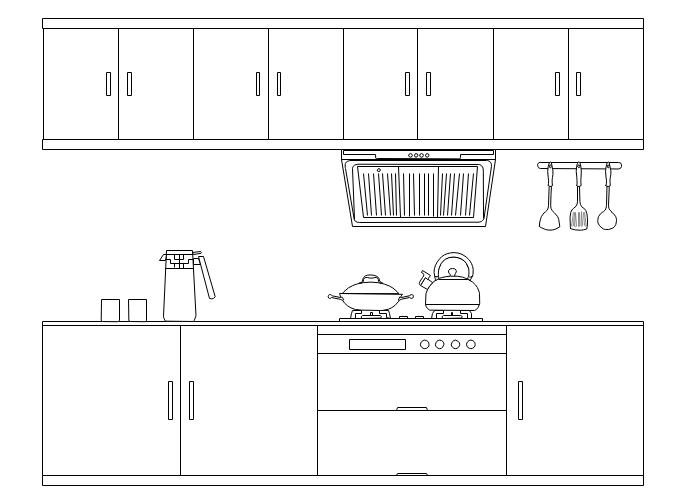 modèle d'aménagement de cuisine