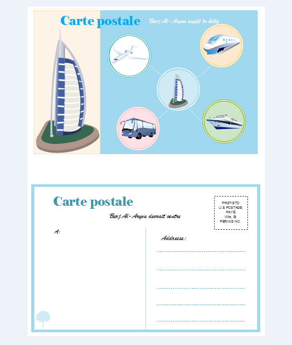 Exemples de carte postale 1