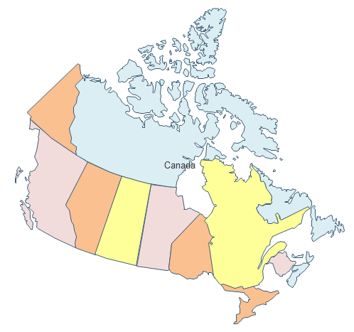 Carte géographique - Canada