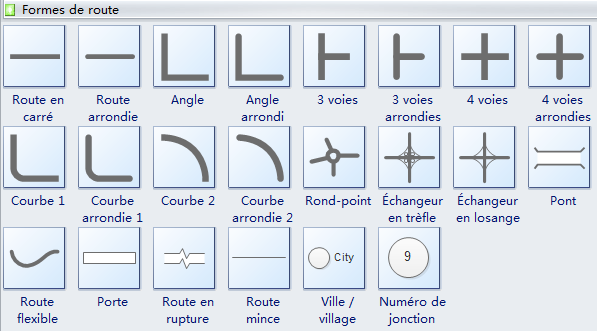 Carte directionnelle 2D - Formes de route