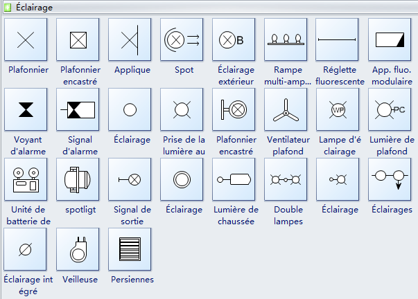 symbole de plan électrique maison - Éclairage