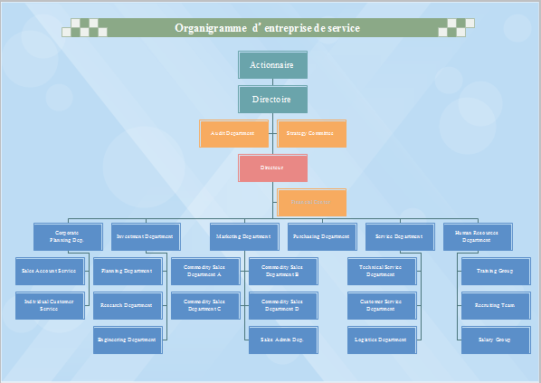 Organigramme d'entreprise de service