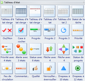 Symboles de tableau d'état