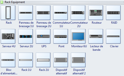 Symboles de diagramme de montage en rack