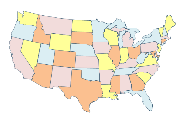  Carte géographique - États-Unis