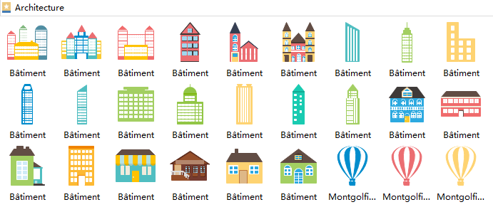 éléments d'infographie d'architecture 1