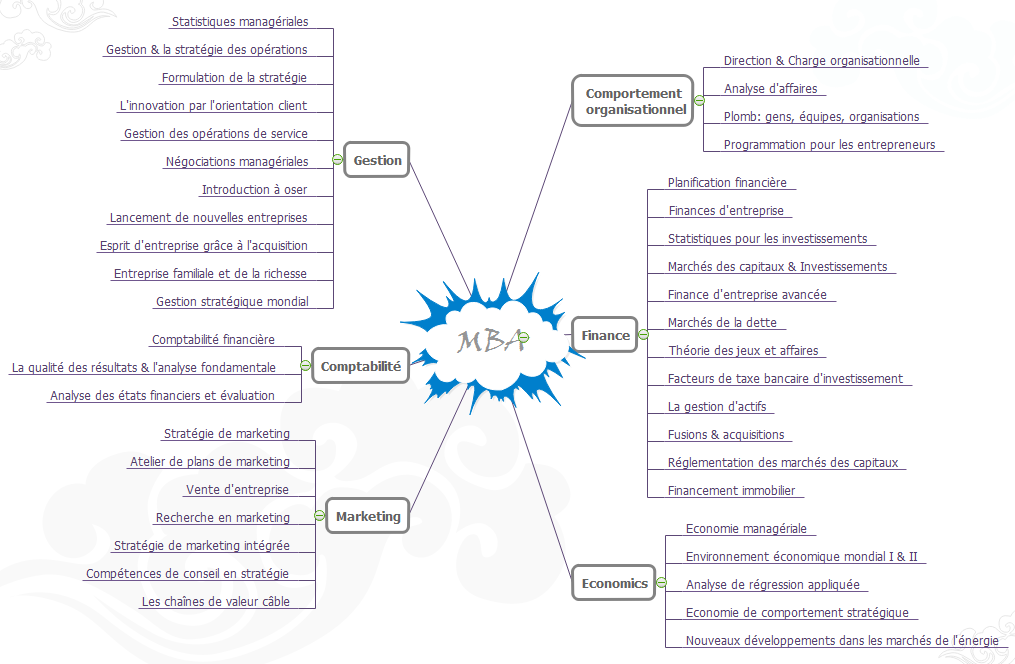 Exemple de carte mentale - les cours de MBA